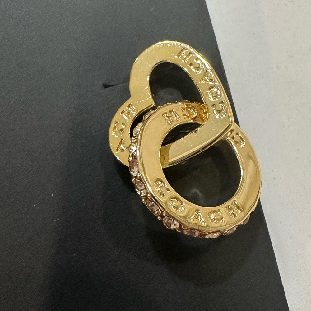 Coach Outlet Interlocking Open Circle Heart Earrings - Picture 4 of 5
